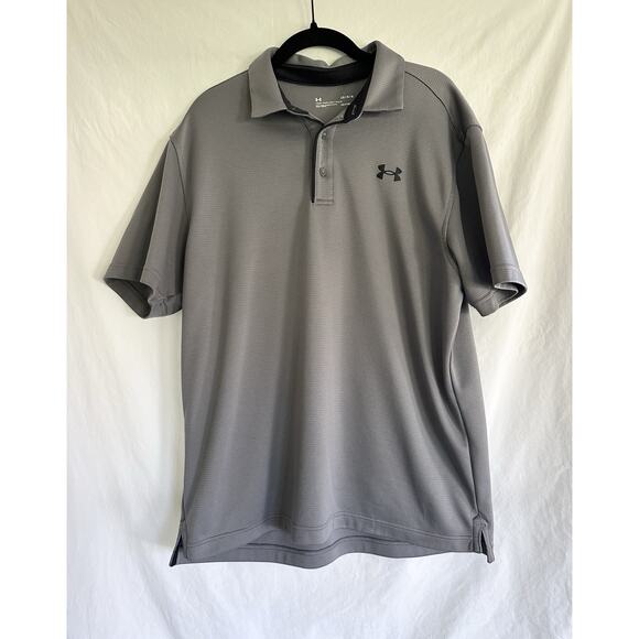 Under Armour HeatGear Loose Golf Polo Shirt Men's Large  Short Sleeve Gray - Picture 1 of 7
